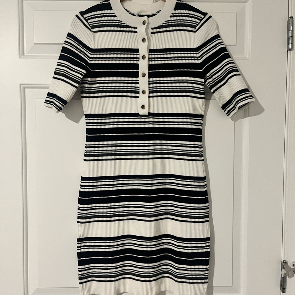 NWT Madewell | Black and White Sheath Mini Dress | Size M